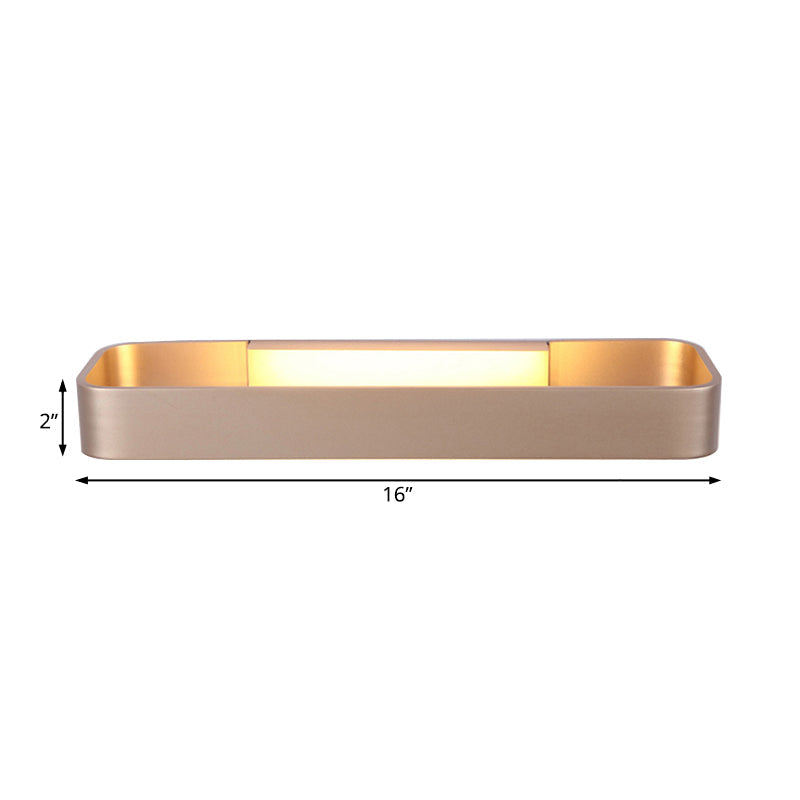 Rectangular Living Room Wall Sconce Fixture Aluminum 12"/16" Dia LED Minimalism Wall Mounted Lamp in Black/White Clearhalo 'Cast Iron' 'Glass' 'Industrial' 'Modern wall lights' 'Modern' 'Tiffany' 'Traditional wall lights' 'Wall Lamps & Sconces' 'Wall Lights' Lighting' 128717