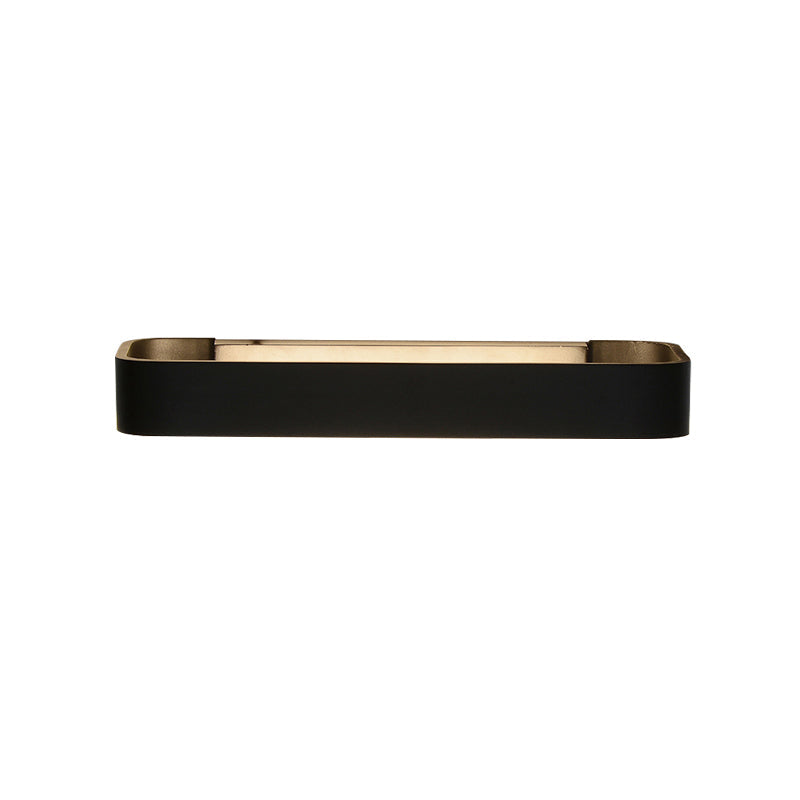 Rectangular Living Room Wall Sconce Fixture Aluminum 12"/16" Dia LED Minimalism Wall Mounted Lamp in Black/White Black Clearhalo 'Cast Iron' 'Glass' 'Industrial' 'Modern wall lights' 'Modern' 'Tiffany' 'Traditional wall lights' 'Wall Lamps & Sconces' 'Wall Lights' Lighting' 128718