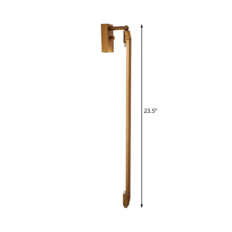 Brass/Black Linear Wall Light Fixture Modern Stylish 1 Light Aluminum Adjustable Sconce Lighting for Living Room Clearhalo 'Cast Iron' 'Glass' 'Industrial' 'Modern wall lights' 'Modern' 'Tiffany' 'Traditional wall lights' 'Wall Lamps & Sconces' 'Wall Lights' Lighting' 128780