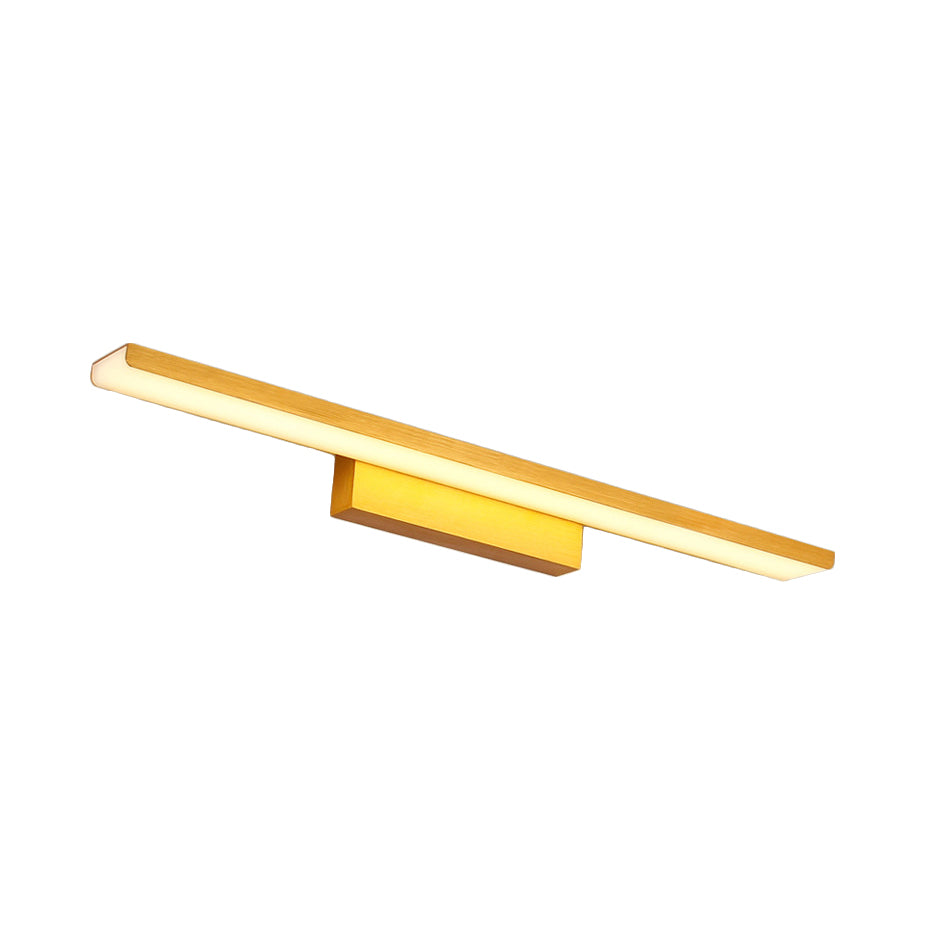 Aluminum Slim Rectangle Vanity Lighting Modern 16.5"/24.5" Dia LED Golden Wall Mounted Light in Warm/White Light for Bathroom Clearhalo 'Cast Iron' 'Glass' 'Industrial' 'Modern wall lights' 'Modern' 'Tiffany' 'Traditional wall lights' 'Wall Lamps & Sconces' 'Wall Lights' Lighting' 128926