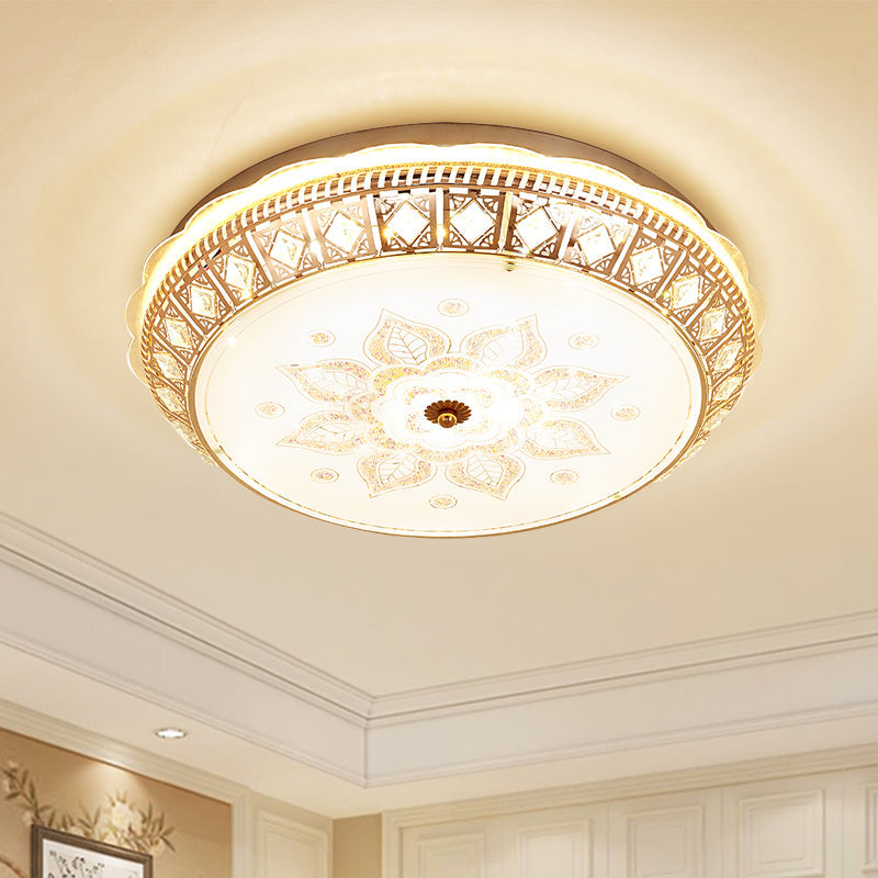 LED Ceiling Light Flush Mount with Bowl Crystal Contemporary Bedroom Flush Mount Lamp Clearhalo 'Ceiling Lights' 'Close To Ceiling Lights' 'Close to ceiling' 'Flush mount' Lighting' 1289626