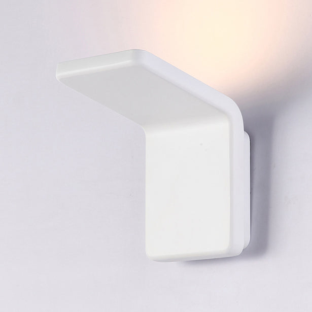 4"/8" Wide Bend Square Wall Lamp Contemporary Style Aluminum LED Black/White Sconce Light Fixture White 4" Clearhalo 'Cast Iron' 'Glass' 'Industrial' 'Modern wall lights' 'Modern' 'Tiffany' 'Traditional wall lights' 'Wall Lamps & Sconces' 'Wall Lights' Lighting' 129500
