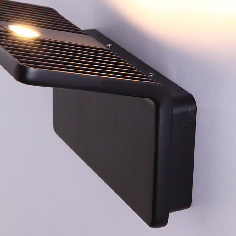 4"/8" Wide Bend Square Wall Lamp Contemporary Style Aluminum LED Black/White Sconce Light Fixture Clearhalo 'Cast Iron' 'Glass' 'Industrial' 'Modern wall lights' 'Modern' 'Tiffany' 'Traditional wall lights' 'Wall Lamps & Sconces' 'Wall Lights' Lighting' 129507
