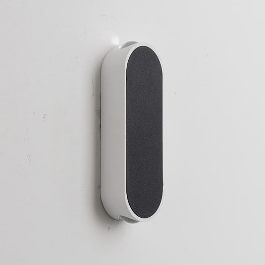 Simple Stylish Oval Wall Sconce Light Aluminum LED Bedroom Wall Mounted Lamp in Black, Warm/White Lighting Clearhalo 'Cast Iron' 'Glass' 'Industrial' 'Modern wall lights' 'Modern' 'Tiffany' 'Traditional wall lights' 'Wall Lamps & Sconces' 'Wall Lights' Lighting' 129561