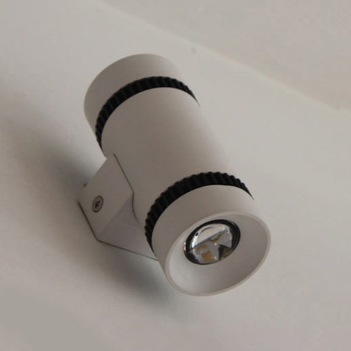 White Cylinder Shade Wall Light Sconce Contemporary Style 2-Head Aluminum Wall Lamp for Outdoor Clearhalo 'Cast Iron' 'Glass' 'Industrial' 'Modern wall lights' 'Modern' 'Tiffany' 'Traditional wall lights' 'Wall Lamps & Sconces' 'Wall Lights' Lighting' 129587