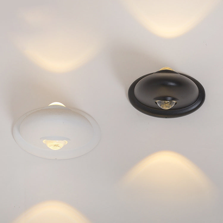LED Bedroom Wall Sconce Lamp with Triangle Aluminum Shade Contemporary Black/White Wall Light in White/Warm Lighting Clearhalo 'Cast Iron' 'Glass' 'Industrial' 'Modern wall lights' 'Modern' 'Tiffany' 'Traditional wall lights' 'Wall Lamps & Sconces' 'Wall Lights' Lighting' 129614