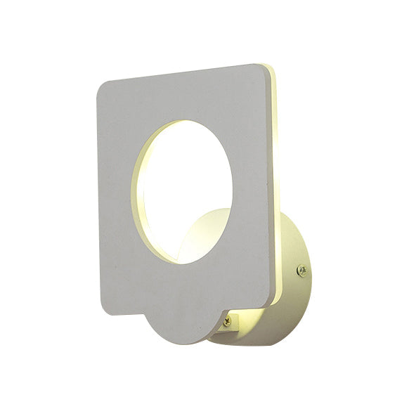 Circle/Square Shaped Wall Sconce Lighting Minimalism Aluminum LED White Wall Lamp in Warm/Natural Lighting White Square Clearhalo 'Cast Iron' 'Glass' 'Industrial' 'Modern wall lights' 'Modern' 'Tiffany' 'Traditional wall lights' 'Wall Lamps & Sconces' 'Wall Lights' Lighting' 129905