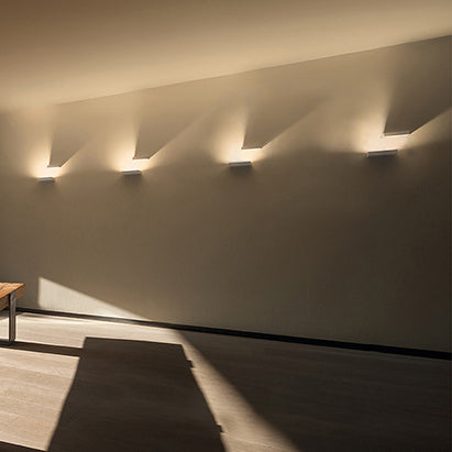 White Rectangular Wall Washer Light Simplistic Style 1/2-Light Metallic Sconce Lighting for Stairway Clearhalo 'Cast Iron' 'Glass' 'Industrial' 'Modern wall lights' 'Modern' 'Tiffany' 'Traditional wall lights' 'Wall Lamps & Sconces' 'Wall Lights' Lighting' 129981