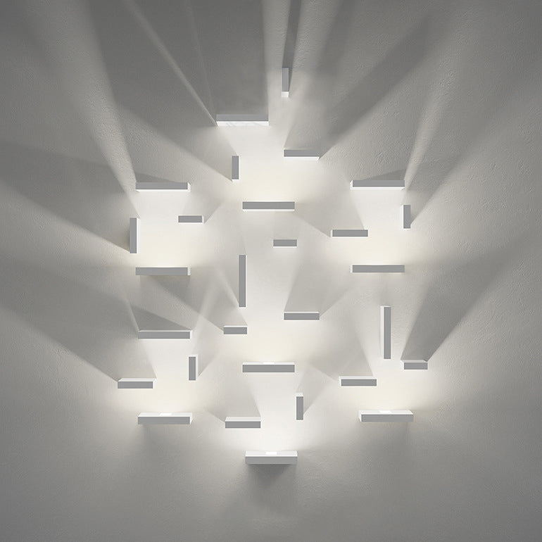 White Rectangular Wall Washer Light Simplistic Style 1/2-Light Metallic Sconce Lighting for Stairway Clearhalo 'Cast Iron' 'Glass' 'Industrial' 'Modern wall lights' 'Modern' 'Tiffany' 'Traditional wall lights' 'Wall Lamps & Sconces' 'Wall Lights' Lighting' 129985