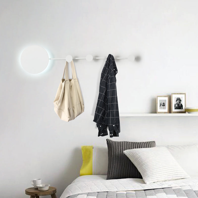 27.5"/39" Wide Black/White Round LED Wall Lamp Simplicity LED Acrylic Sconce Light Fixture in Warm/White Light with Hangers Clearhalo 'Modern wall lights' 'Modern' 'Wall Lamps & Sconces' 'Wall Lights' Lighting' 129995