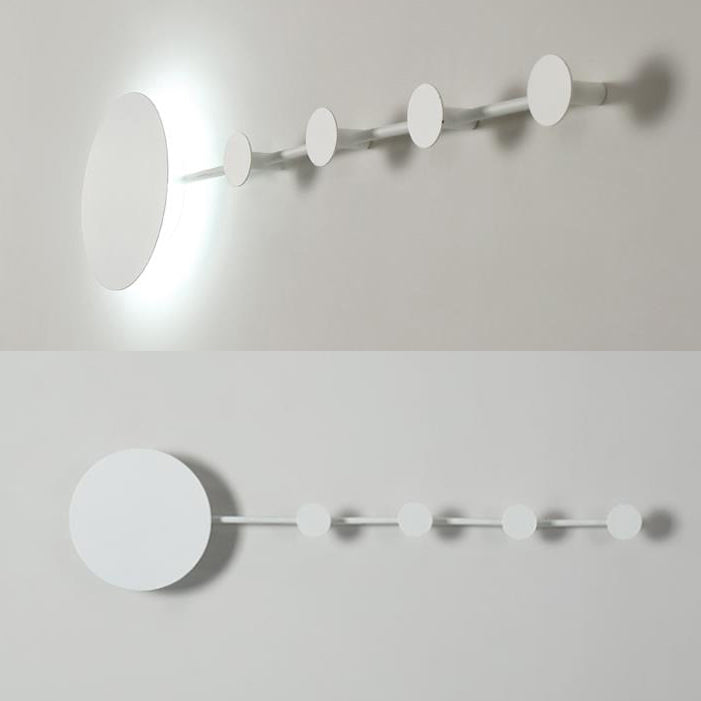 27.5"/39" Wide Black/White Round LED Wall Lamp Simplicity LED Acrylic Sconce Light Fixture in Warm/White Light with Hangers Clearhalo 'Modern wall lights' 'Modern' 'Wall Lamps & Sconces' 'Wall Lights' Lighting' 129997