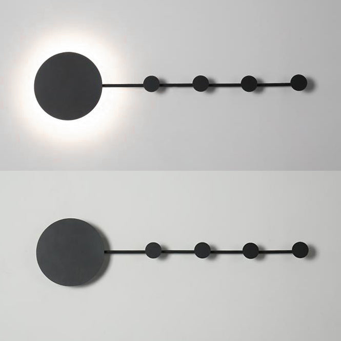27.5"/39" Wide Black/White Round LED Wall Lamp Simplicity LED Acrylic Sconce Light Fixture in Warm/White Light with Hangers Clearhalo 'Modern wall lights' 'Modern' 'Wall Lamps & Sconces' 'Wall Lights' Lighting' 130002