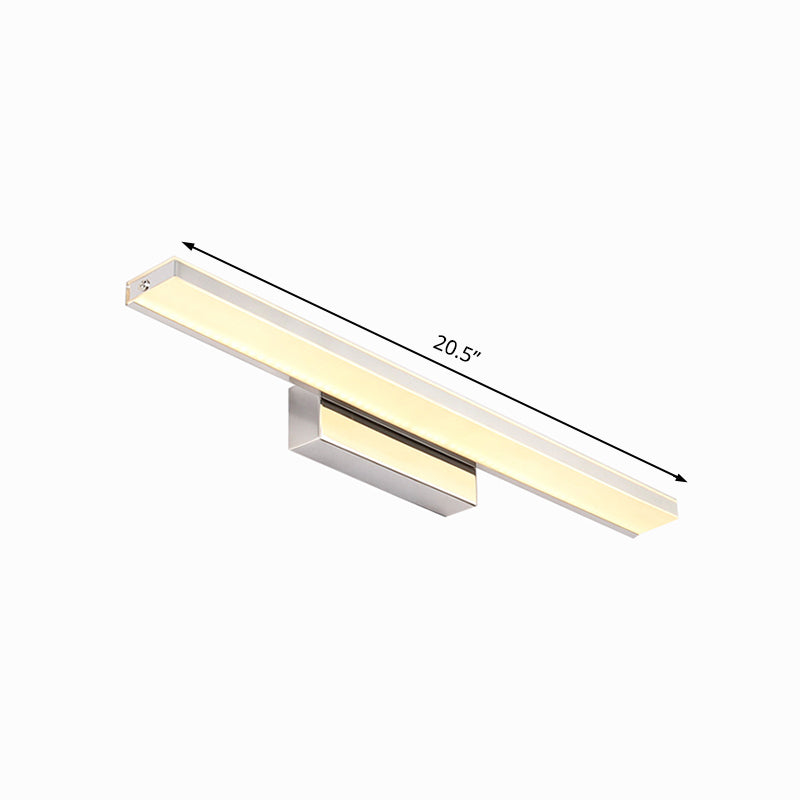 16.5"/20.5" Dia Slim Vanity Lighting Minimalism Acrylic LED Silver Wall Sconce Lamp in Warm/White Light for Bathroom Clearhalo 'Cast Iron' 'Glass' 'Industrial' 'Modern wall lights' 'Modern' 'Tiffany' 'Traditional wall lights' 'Vanity Lights' 'Wall Lights' Lighting' 131954
