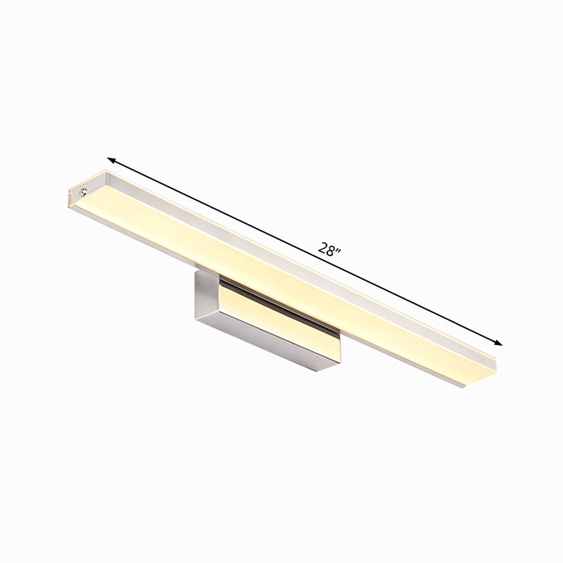 16.5"/20.5" Dia Slim Vanity Lighting Minimalism Acrylic LED Silver Wall Sconce Lamp in Warm/White Light for Bathroom Clearhalo 'Cast Iron' 'Glass' 'Industrial' 'Modern wall lights' 'Modern' 'Tiffany' 'Traditional wall lights' 'Vanity Lights' 'Wall Lights' Lighting' 131956