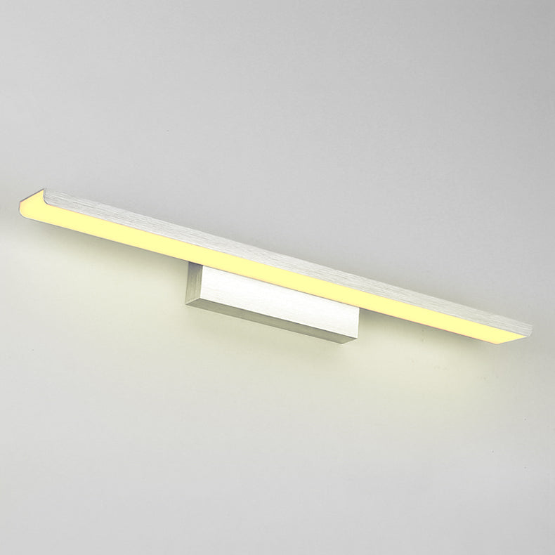 Linear Indoor Vanity Sconce Light Acrylic 16"/23.5" W LED Simple Stylish Wall Mounted Lamp in Silver/Black, Warm/White Light Silver Warm Clearhalo 'Cast Iron' 'Glass' 'Industrial' 'Modern wall lights' 'Modern' 'Tiffany' 'Traditional wall lights' 'Vanity Lights' 'Wall Lights' Lighting' 131984