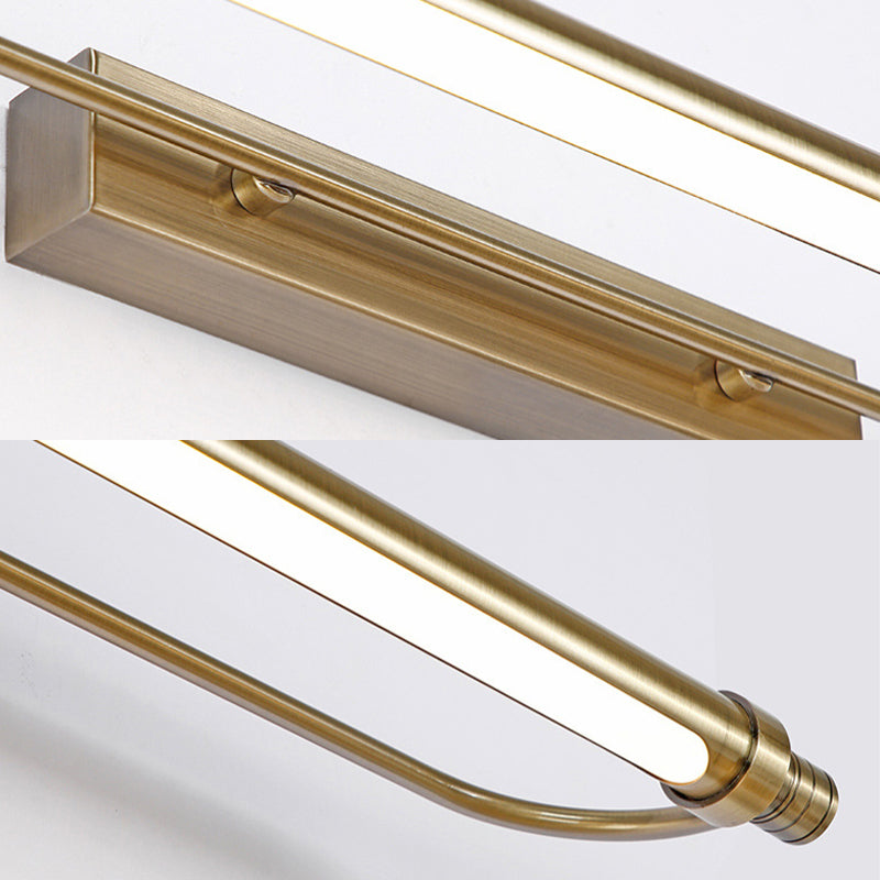 16"/21" Width Tubed Vanity Light Fixture Metal and Acrylic LED Bathroom Wall Light in Bronze, Warm/White Lighting Clearhalo 'Cast Iron' 'Glass' 'Industrial' 'Modern wall lights' 'Modern' 'Tiffany' 'Traditional wall lights' 'Vanity Lights' 'Wall Lights' Lighting' 131991