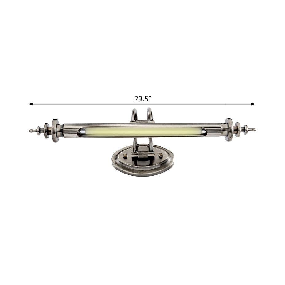 Polished Nickel Linear Vanity Wall Sconce Modern 18"/29.5" W LED Metal Wall Lighting Fixture in Warm/White Light Clearhalo 'Cast Iron' 'Glass' 'Industrial' 'Modern wall lights' 'Modern' 'Tiffany' 'Traditional wall lights' 'Vanity Lights' 'Wall Lights' Lighting' 132020