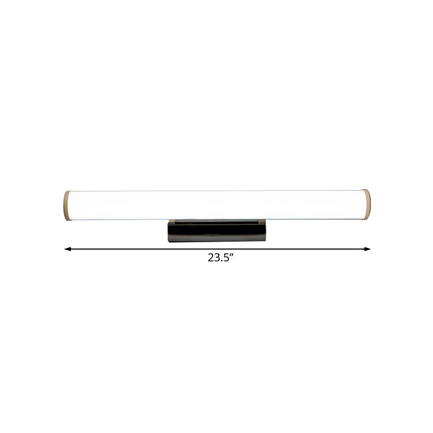 LED Indoor Vanity Mirror Light with Tube Plastic Shade Modern Chrome Sconce Light Fixture in Warm/White Light, 16"/23.5" W Clearhalo 'Cast Iron' 'Glass' 'Industrial' 'Modern wall lights' 'Modern' 'Tiffany' 'Traditional wall lights' 'Vanity Lights' 'Wall Lights' Lighting' 132122