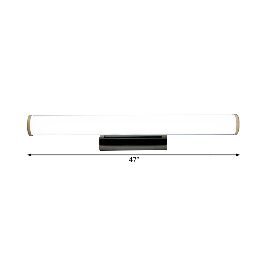 LED Indoor Vanity Mirror Light with Tube Plastic Shade Modern Chrome Sconce Light Fixture in Warm/White Light, 16"/23.5" W Clearhalo 'Cast Iron' 'Glass' 'Industrial' 'Modern wall lights' 'Modern' 'Tiffany' 'Traditional wall lights' 'Vanity Lights' 'Wall Lights' Lighting' 132124