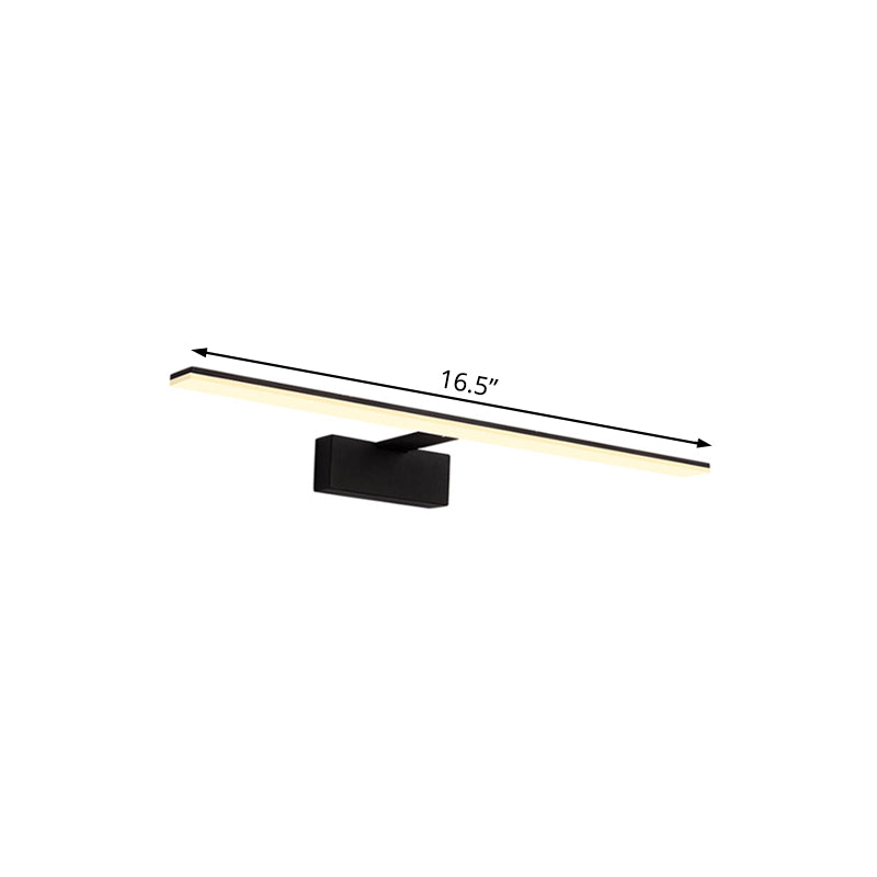 Black/White Rectangle Vanity Lamp Nordic 16.5"/20" Dia LED Acrylic Wall Sconce Light in Warm/White Light for Bathroom Clearhalo 'Cast Iron' 'Glass' 'Industrial' 'Modern wall lights' 'Modern' 'Tiffany' 'Traditional wall lights' 'Vanity Lights' 'Wall Lights' Lighting' 132203