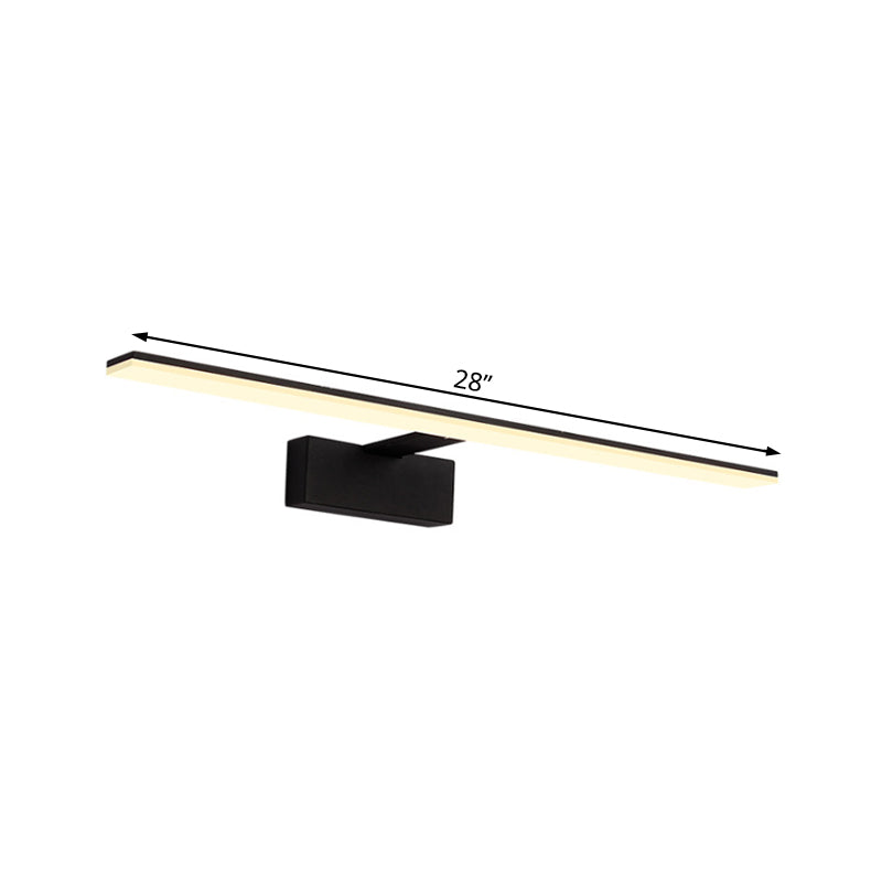 Black/White Rectangle Vanity Lamp Nordic 16.5"/20" Dia LED Acrylic Wall Sconce Light in Warm/White Light for Bathroom Clearhalo 'Cast Iron' 'Glass' 'Industrial' 'Modern wall lights' 'Modern' 'Tiffany' 'Traditional wall lights' 'Vanity Lights' 'Wall Lights' Lighting' 132206
