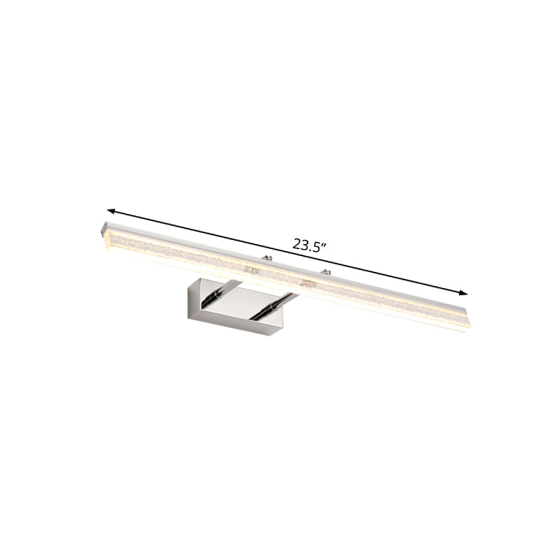 16"/23.5"/31.5" Wide Crystal Linear Wall Light Modern Chrome Adjustable Vanity Wall Sconce in Warm/White Light for Bathroom Clearhalo 'Cast Iron' 'Glass' 'Industrial' 'Modern wall lights' 'Modern' 'Tiffany' 'Traditional wall lights' 'Vanity Lights' 'Wall Lights' Lighting' 132364