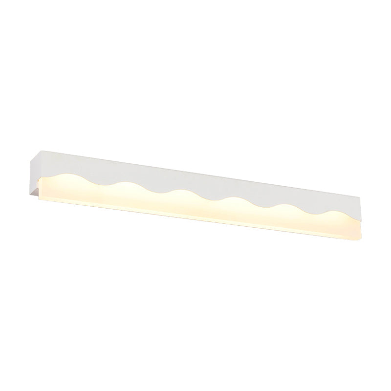 Metal Wave Design Vanity Light Fixture Modern Stylish LED Black/White Wall Mounted Lamp in Warm/White Light, 16"/23.5" W Clearhalo 'Cast Iron' 'Glass' 'Industrial' 'Modern wall lights' 'Modern' 'Tiffany' 'Traditional wall lights' 'Vanity Lights' 'Wall Lights' Lighting' 135285