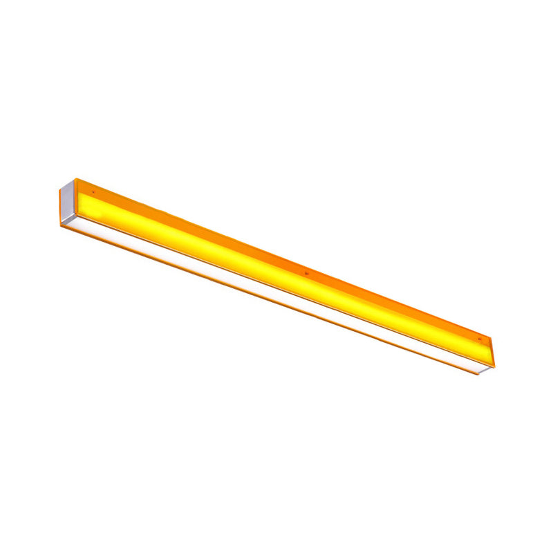 Orange/Purple Rectangular Flush Mount Lamp Contemporary Led Metal Flush Ceiling Light for Dining Room Clearhalo 'Ceiling Lights' 'Close To Ceiling Lights' 'Close to ceiling' 'Flush mount' Lighting' 136589