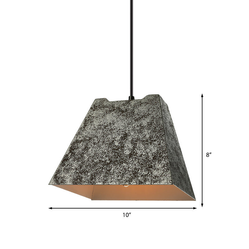 Square/Trapezoid/Set of 4 Metal Pendant Light Antique Style 1 Light Restaurant Hanging Lamp with Adjustable Cord in Aged Black Clearhalo 'Art Deco Pendants' 'Black' 'Cast Iron' 'Ceiling Lights' 'Ceramic' 'Crystal' 'Industrial Pendants' 'Industrial' 'Metal' 'Middle Century Pendants' 'Modern Pendants' 'Modern' 'Pendant Lights' 'Pendants' 'Rustic Pendants' 'Tiffany' Lighting' 136730