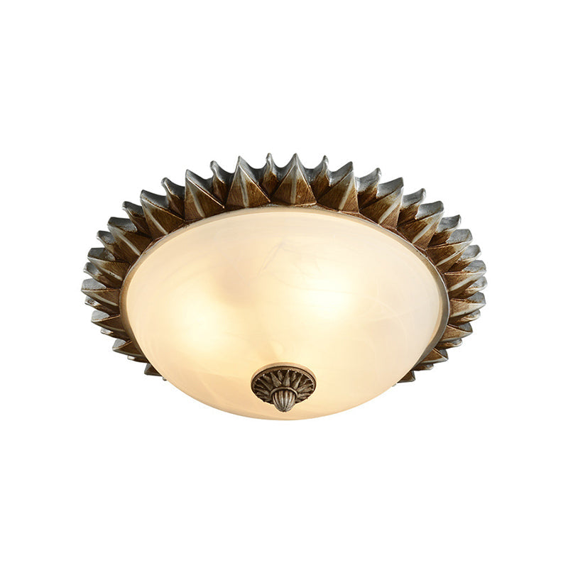 Black One Light Ceiling Lighting Vintage Retro Opal Glass Sunburst Flush Fixture for Living Room, 9"/15" Wide White 15" Clearhalo 'Ceiling Lights' 'Close To Ceiling Lights' 'Close to ceiling' 'Flush mount' 'Industrial Flush Mount' Lighting' 137908