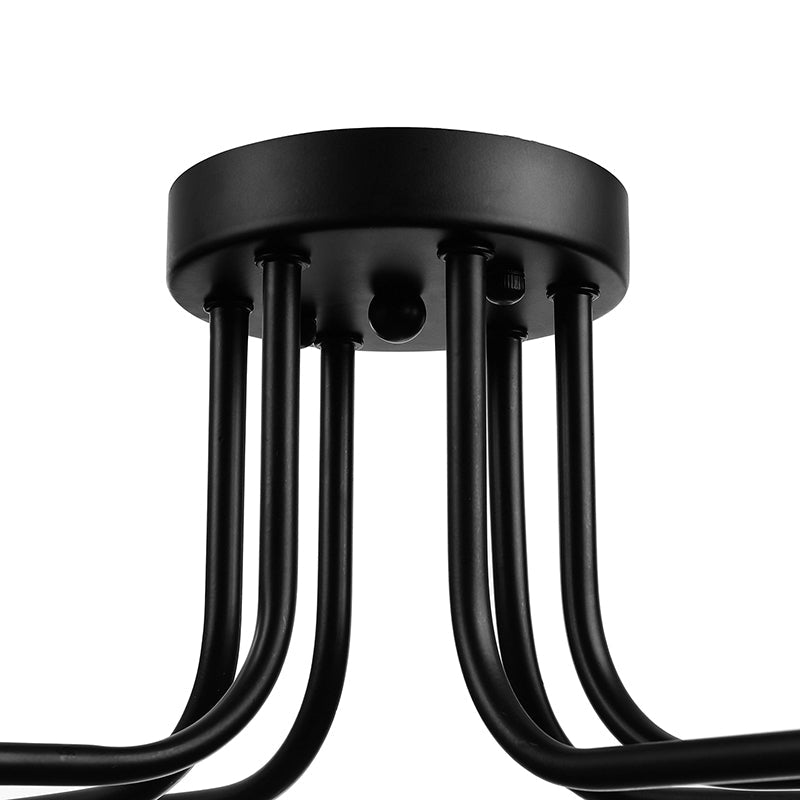 Vintage Exposed Ceiling Flush Mount 4/6-Light Metallic Semi Flush Light with Sputnik Design in Antique Brass/Black Clearhalo 'Ceiling Lights' 'Close To Ceiling Lights' 'Close to ceiling' 'Semi-flushmount' Lighting' 138232