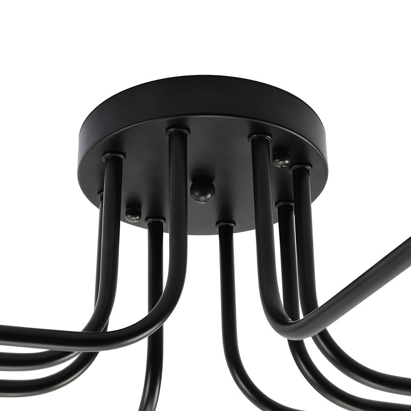 Vintage Exposed Ceiling Flush Mount 4/6-Light Metallic Semi Flush Light with Sputnik Design in Antique Brass/Black Clearhalo 'Ceiling Lights' 'Close To Ceiling Lights' 'Close to ceiling' 'Semi-flushmount' Lighting' 138261