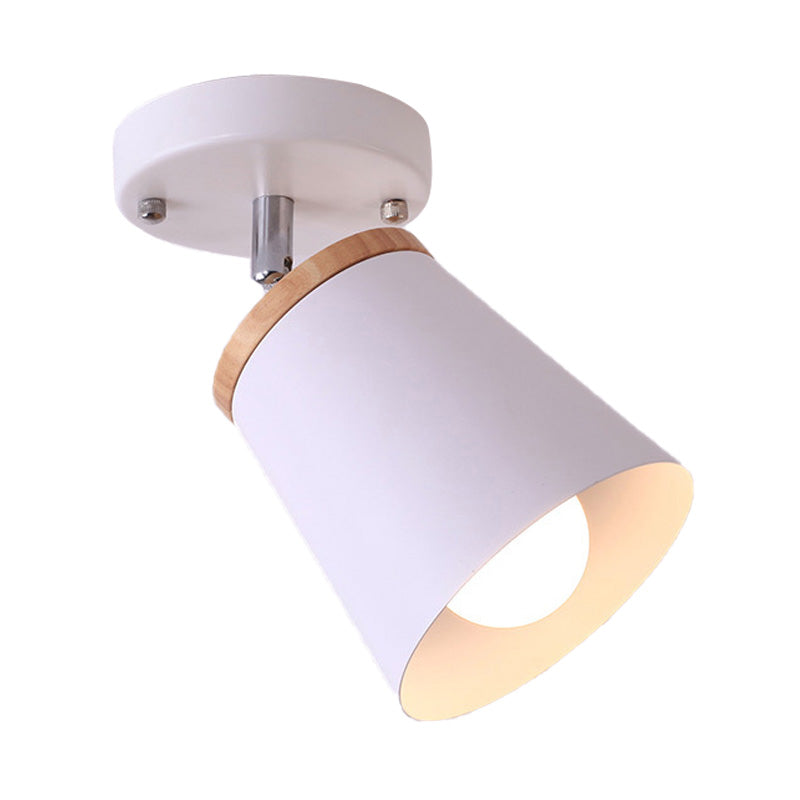 1/2/3-Bulb Semi Flush Light Modernism Tapered Shade Metal Rotatable Semi Flush Mount Light in White for Living Room Clearhalo 'Ceiling Lights' 'Close To Ceiling Lights' 'Close to ceiling' 'Semi-flushmount' Lighting' 138394