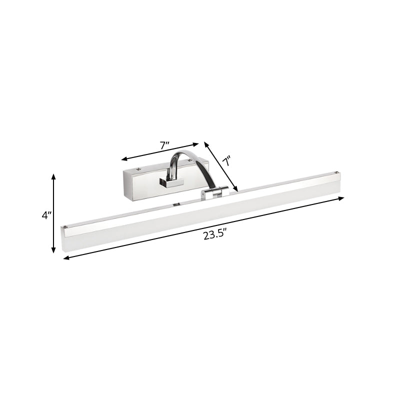 Acrylic Slim Vanity Light Contemporary Style LED Chrome Finish Wall Mounted Lamp for Bathroom, 16"/19.5" Diameter Clearhalo 'Modern wall lights' 'Modern' 'Vanity Lights' 'Wall Lights' Lighting' 139090