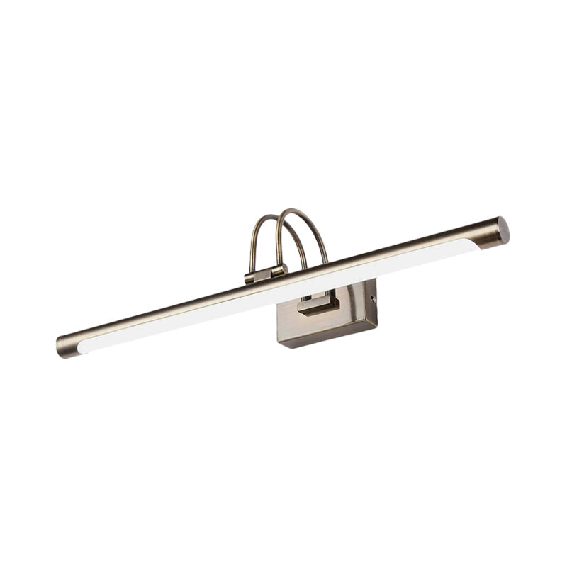 Metallic Arc Vanity Light Fixture Modern Stylish 16.5"/20.5" W LED Nickel Finish Wall Lamp with Acrylic Shade Clearhalo 'Modern wall lights' 'Modern' 'Vanity Lights' 'Wall Lights' Lighting' 139099