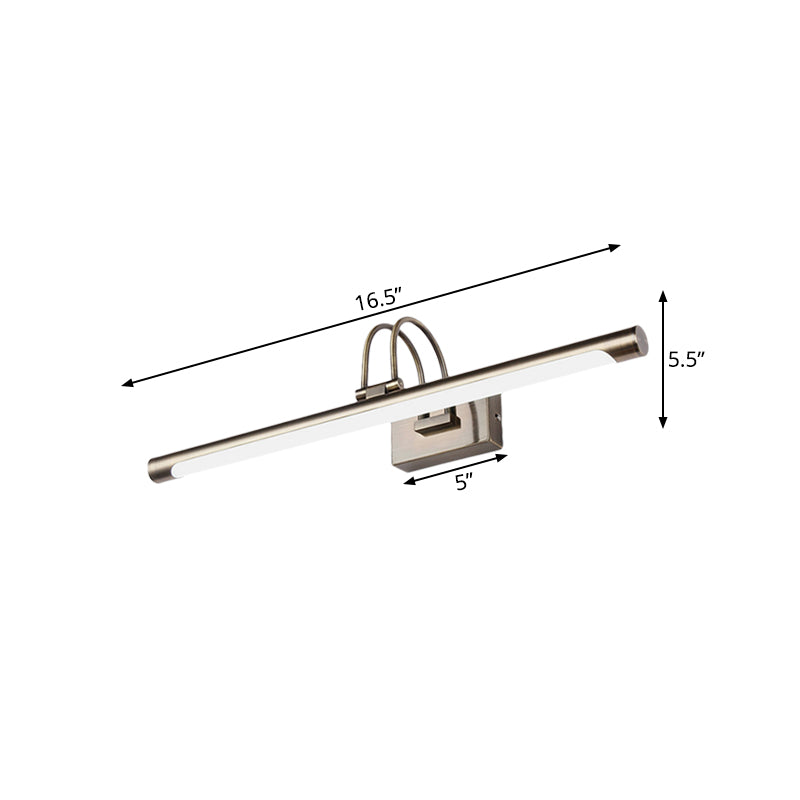 Metallic Arc Vanity Light Fixture Modern Stylish 16.5"/20.5" W LED Nickel Finish Wall Lamp with Acrylic Shade Clearhalo 'Modern wall lights' 'Modern' 'Vanity Lights' 'Wall Lights' Lighting' 139100