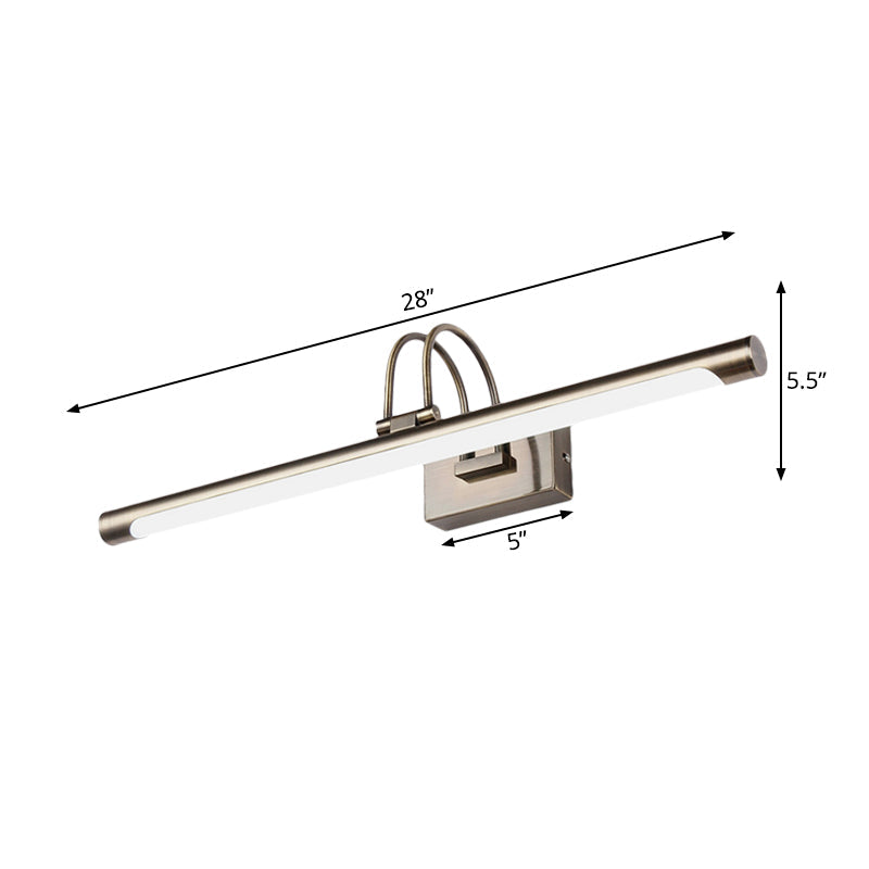 Metallic Arc Vanity Light Fixture Modern Stylish 16.5"/20.5" W LED Nickel Finish Wall Lamp with Acrylic Shade Clearhalo 'Modern wall lights' 'Modern' 'Vanity Lights' 'Wall Lights' Lighting' 139103
