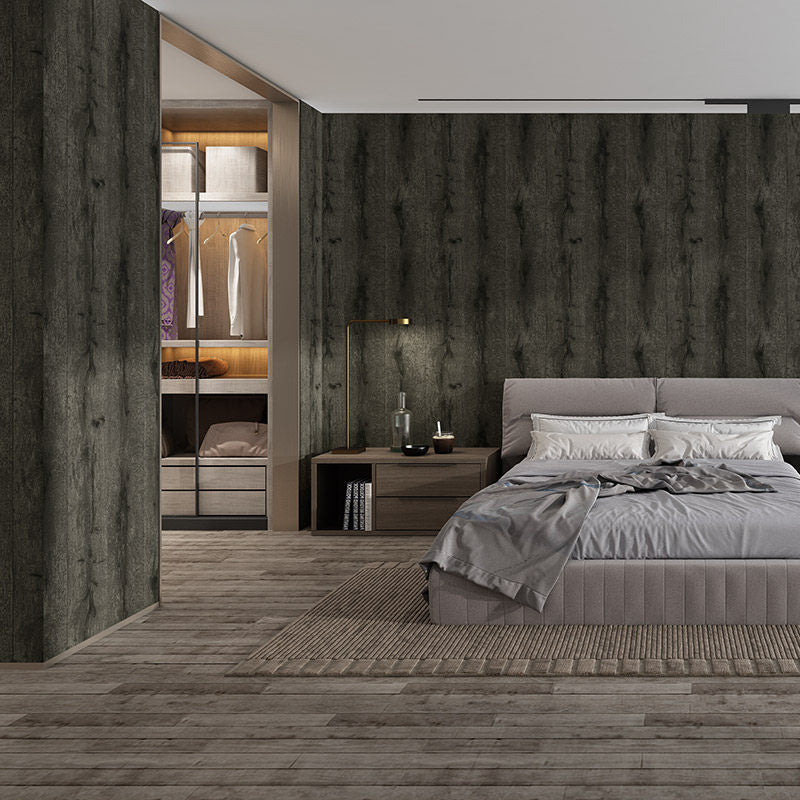 Unpasted Cottage Wallpaper Roll Rural Vinyl Wall Decoration for Living Room, 57.1-sq ft Navy-Black Clearhalo 'Country wall decor' 'Rustic' 'Wallpaper' Wall Decor' 1391362