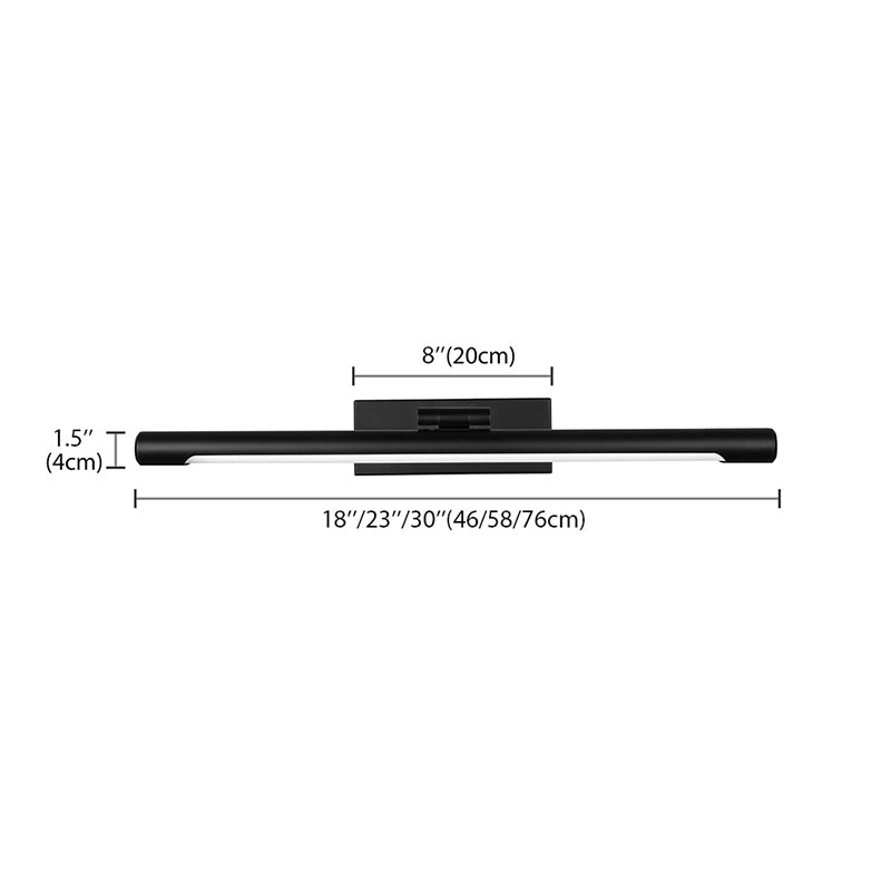Black/White Tubed Vanity Wall Sconce Contemporary LED Acrylic Wall Lamp for Bathroom, 16.5"/18" Wide Clearhalo 'Cast Iron' 'Glass' 'Industrial' 'Modern wall lights' 'Modern' 'Tiffany' 'Traditional wall lights' 'Vanity Lights' 'Wall Lights' Lighting' 139160