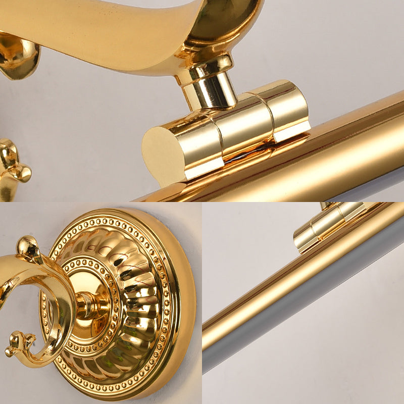 Linear Metallic Vanity Wall Light Modernist Style 16"/21.5" Wide LED Brass/Gold Finish Wall Mount Lighting over Mirror Clearhalo 'Cast Iron' 'Glass' 'Industrial' 'Modern wall lights' 'Modern' 'Tiffany' 'Traditional wall lights' 'Vanity Lights' 'Wall Lights' Lighting' 139170