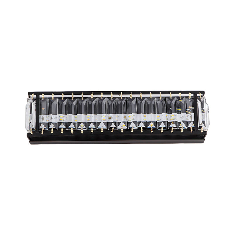 Crystal Rectangular Sconce Light Fixture Modern LED Bedside Wall Mounted Lighting in Black Clearhalo 'Modern wall lights' 'Modern' 'Wall Lamps & Sconces' 'Wall Lights' Lighting' 1391948