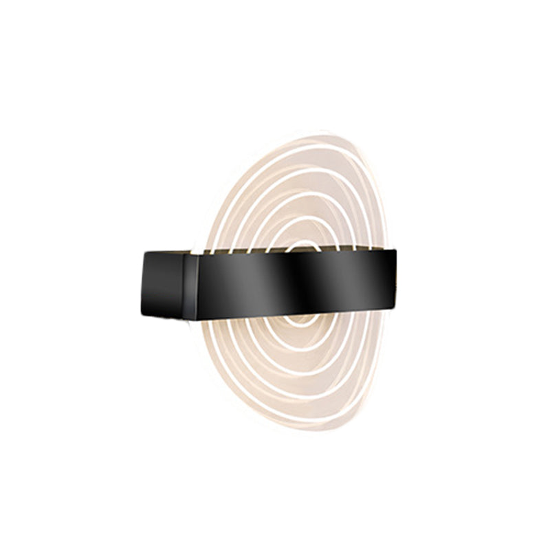 Acrylic Circle Wall Light Sconce LED Modern Wall Lamp Fixture in Black/Gold for Living Room Clearhalo 'Modern wall lights' 'Modern' 'Wall Lamps & Sconces' 'Wall Lights' Lighting' 1392187