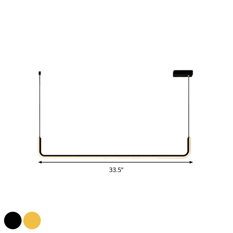 Simple LED Multi Ceiling Light with Metal Shade Black/Gold Linear Pendant in Warm/White Light, 35.5"/47" Long Clearhalo 'Ceiling Lights' 'Modern Pendants' 'Modern' 'Pendant Lights' 'Pendants' Lighting' 1392212