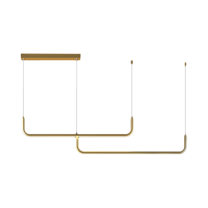 Simple LED Multi Ceiling Light with Metal Shade Black/Gold Linear Pendant in Warm/White Light, 35.5"/47" Long Clearhalo 'Ceiling Lights' 'Modern Pendants' 'Modern' 'Pendant Lights' 'Pendants' Lighting' 1392225