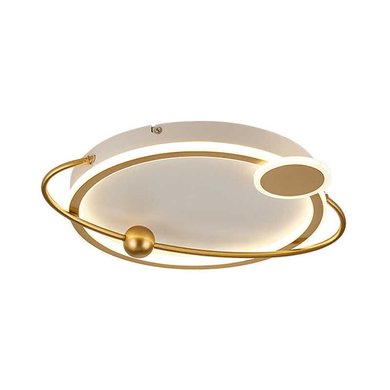 Metal Round Ceiling Mount Contemporary Gold/Black LED Flush Lighting in Warm/White Light, 19"/23.5" Dia Clearhalo 'Ceiling Lights' 'Close To Ceiling Lights' 'Close to ceiling' 'Flush mount' Lighting' 1392299