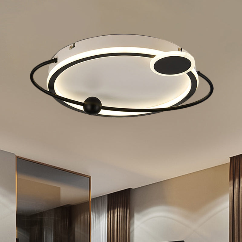 Metal Round Ceiling Mount Contemporary Gold/Black LED Flush Lighting in Warm/White Light, 19"/23.5" Dia Clearhalo 'Ceiling Lights' 'Close To Ceiling Lights' 'Close to ceiling' 'Flush mount' Lighting' 1392304