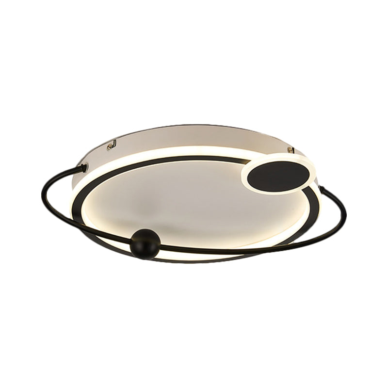 Metal Round Ceiling Mount Contemporary Gold/Black LED Flush Lighting in Warm/White Light, 19"/23.5" Dia Clearhalo 'Ceiling Lights' 'Close To Ceiling Lights' 'Close to ceiling' 'Flush mount' Lighting' 1392305