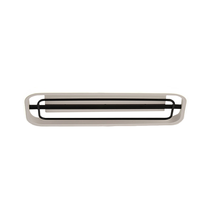 Rectangle Flush Mounted Modern Metallic Black and White/Black and Gold LED Ceiling Light in Warm/White Light, 16"/23.5" L Clearhalo 'Ceiling Lights' 'Close To Ceiling Lights' 'Close to ceiling' 'Flush mount' Lighting' 1392432