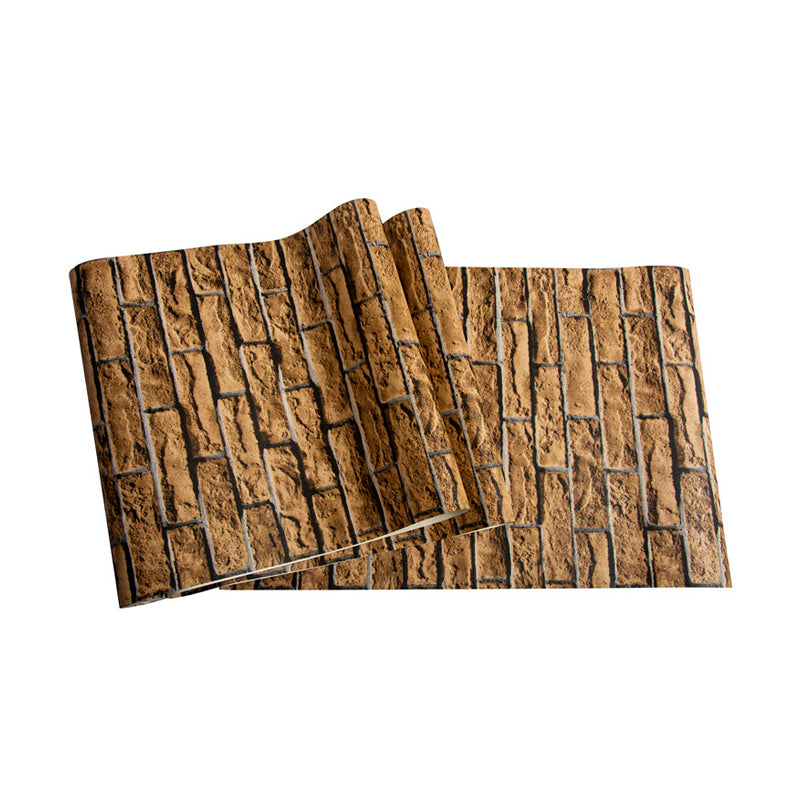 Smooth Dark Color Wallpaper Cyberpunk Brick Look Wall Covering for Home, 33' L x 20.5" W Clearhalo 'Industrial wall decor' 'Industrial' 'Wallpaper' Wall Decor' 1392520
