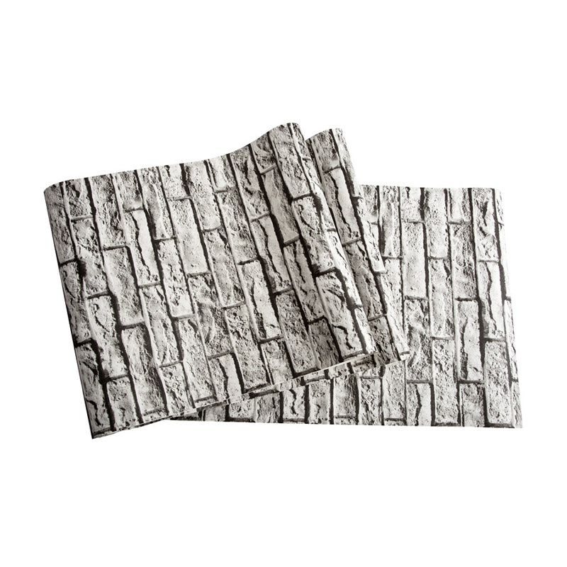 Smooth Dark Color Wallpaper Cyberpunk Brick Look Wall Covering for Home, 33' L x 20.5" W Clearhalo 'Industrial wall decor' 'Industrial' 'Wallpaper' Wall Decor' 1392526